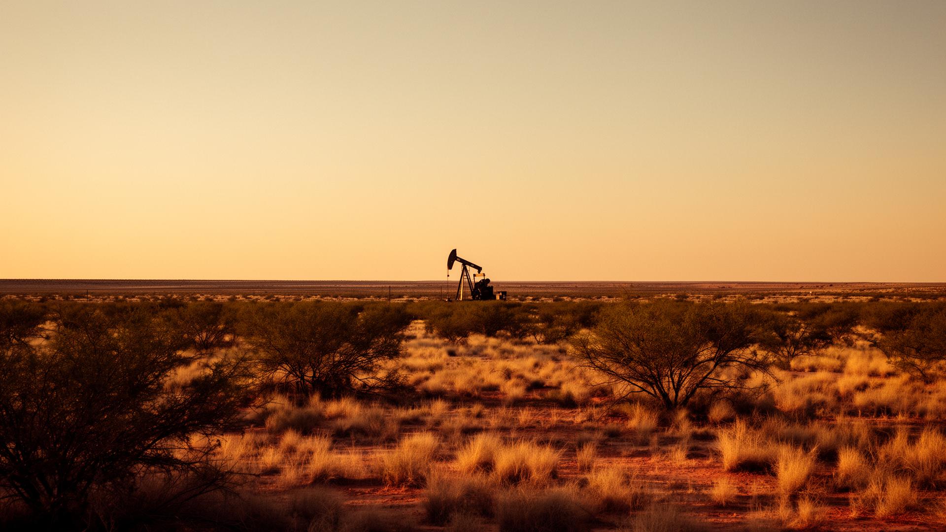 West Texas desert at golden hour